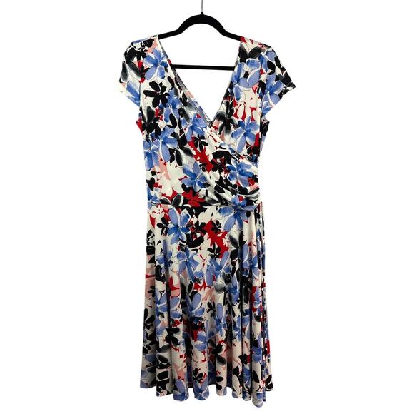 Maggy London Women’s Multicolor Floral Midi Dress Size 14 – Fit & Flare Dress - Picture 2 of 4